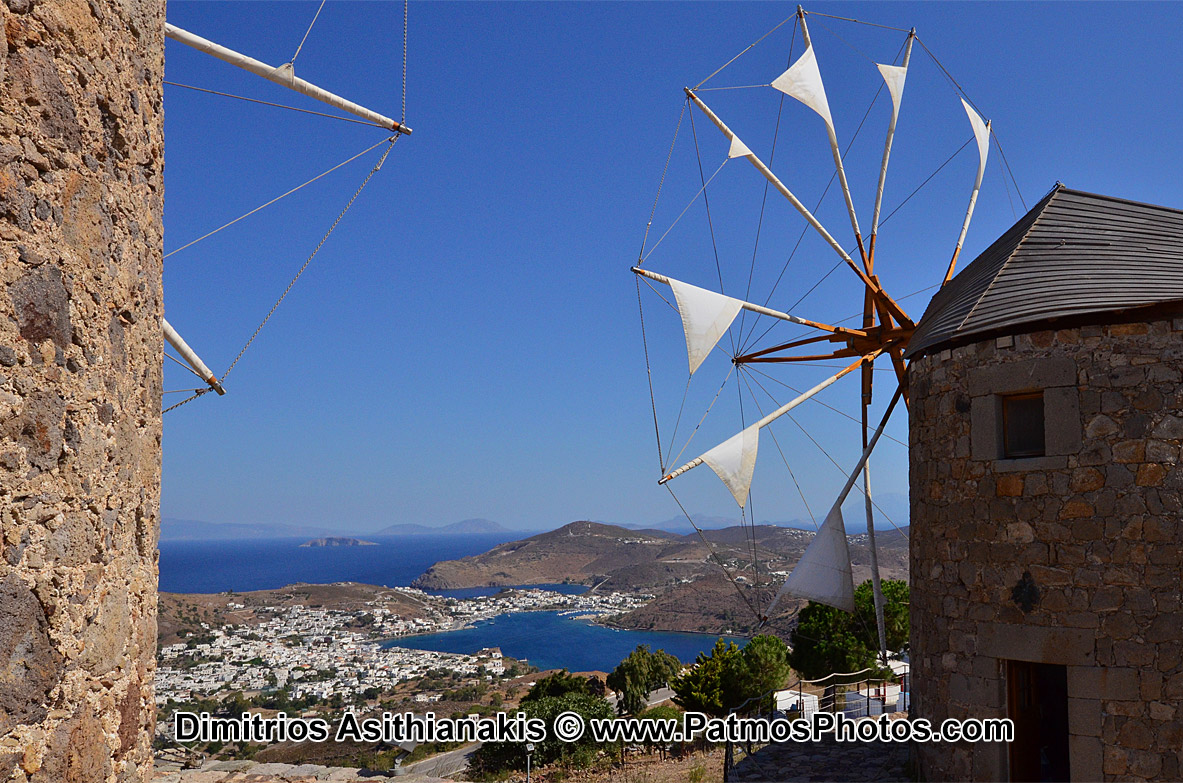 Patmos Chora Windmills Photos